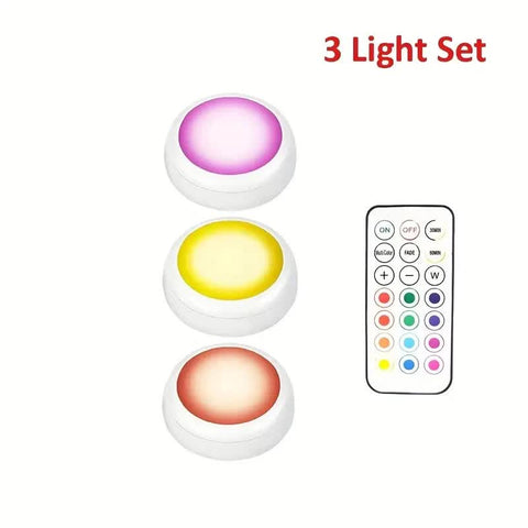 Darrahopens Home & Garden > Lighting > Wall Lights 6 Pack RGBW LED Cabinet Lights, Remote Control, Battery Powered