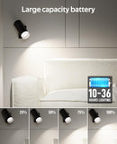 Darrahopens Home & Garden > Lighting > Wall Lights Battery Operated Wall Lights 2 Pack Rechargeable Wall Lights Indoor Touch Dimmable with Remote Control,Magnetic Wall Sconce Lights Battery Black Wireless LED Decor Lighting 3000mAh [Energy Class F]