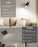 Darrahopens Home & Garden > Lighting > Wall Lights Battery Operated Wall Lights 2 Pack Rechargeable Wall Lights Indoor Touch Dimmable with Remote Control,Magnetic Wall Sconce Lights Battery Black Wireless LED Decor Lighting 3000mAh [Energy Class F]