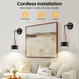 Darrahopens Home & Garden > Lighting > Wall Lights Battery Operated Wall Sconce Set of 2, Dimmable RGB Wall Sconce with Remote Indoor Battery Powered Wall Lamp Light for Bedroom Living Room