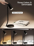 Darrahopens Home & Garden > Lighting > Wall Lights Cordless Table Lamps, Battery Operated Portable Table Light with Magnetic Adjustable Angle Head, 5000mAh Rechargeable Lamp with CCT Dimming for Patio Party Restaurant Dining Home 2 Packs