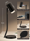 Darrahopens Home & Garden > Lighting > Wall Lights Cordless Table Lamps, Battery Operated Portable Table Light with Magnetic Adjustable Angle Head, 5000mAh Rechargeable Lamp with CCT Dimming for Patio Party Restaurant Dining Home 2 Packs