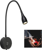 Darrahopens Home & Garden > Lighting > Wall Lights Dimmable Bedside Lamp, Minimalist LED Bedside Reading Lamp, Headboard Wall Mounted with USB Charger (Matte Black)