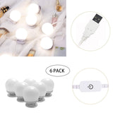 Darrahopens Home & Garden > Lighting > Wall Lights Dimmable Hollywood Style Lighted Vanity Makeup Mirror, LED Vanity Mirror Lights Kit with USB Port for Dressing Table, Mirror Not Included (4000K Natural White 6 Bulbs 5V USB)