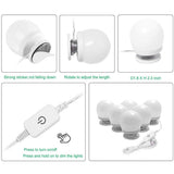 Darrahopens Home & Garden > Lighting > Wall Lights Dimmable Hollywood Style Lighted Vanity Makeup Mirror, LED Vanity Mirror Lights Kit with USB Port for Dressing Table, Mirror Not Included (4000K Natural White 6 Bulbs 5V USB)