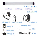 Darrahopens Home & Garden > Lighting > Wall Lights Dimmable Led Under Cabinet Lighting Bar Linkable Kits with Rocker Switch Under Counter Kitchen,Showcase,Shelf Lighting(3 Panel Kits Cold White)