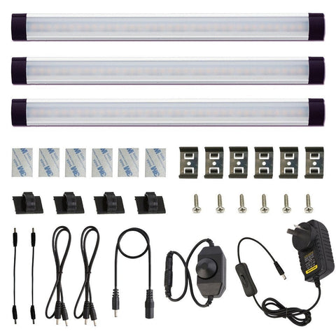 Darrahopens Home & Garden > Lighting > Wall Lights Dimmable Led Under Cabinet Lighting Bar Linkable Kits with Rocker Switch Under Counter Kitchen,Showcase,Shelf Lighting(3 Panel Kits Warm White)
