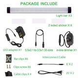 Darrahopens Home & Garden > Lighting > Wall Lights Dimmable Led Under Cabinet Lighting Bar Linkable Kits with Rocker Switch Under Counter Kitchen,Showcase,Shelf Lighting(3 Panel Kits Warm White)