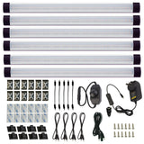Darrahopens Home & Garden > Lighting > Wall Lights Dimmable Led Under Cabinet Lighting Bar Linkable Kits with Rocker Switch Under Counter Kitchen,Showcase,Shelf Lighting(6 Panel Kits Cold White)