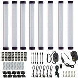 Darrahopens Home & Garden > Lighting > Wall Lights Dimmable Led Under Cabinet Lighting Bar Linkable Kits with Rocker Switch Under Counter Kitchen,Showcase,Shelf Lighting(8 Panel Kits Cold White)