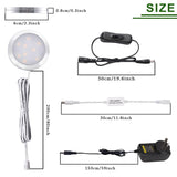 Darrahopens Home & Garden > Lighting > Wall Lights Dimmable LED Under Cabinet Lighting, Counter Showcase Kitchen Lighting Fixtures with 12V Plug in Adapter and Dimmable Wireless Remote Control, 6 Ultra Slim Puck Lights Kit