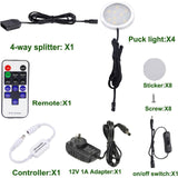 Darrahopens Home & Garden > Lighting > Wall Lights Dimmable & Timing Under Counter Lights Kitchen with Wireless RF Remote,Ultra-Thin 240V LED Cabinet Lights,12W Shelf Lights，4 Lights,Daylight White
