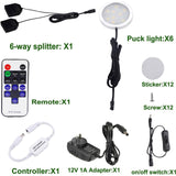 Darrahopens Home & Garden > Lighting > Wall Lights Dimmable & Timing Under Counter Lights Kitchen with Wireless RF Remote,Ultra-Thin 240V LED Cabinet Lights,12W Shelf Lights，6 Lights,Daylight White