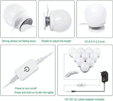 Darrahopens Home & Garden > Lighting > Wall Lights Hollywood LED Vanity Mirror Lights Kit,Stick on Dimmable Makeup Lights, 12V Mirror Lighting Strip Fixture for Vanity Dressing Table Set, Bedroom Wall Lights,CRI>90 (4000K Natural White,10 Bulbs)