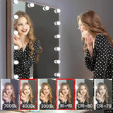 Darrahopens Home & Garden > Lighting > Wall Lights Hollywood LED Vanity Mirror Lights Kit,Stick on Dimmable Makeup Lights, 12V Mirror Lighting Strip Fixture for Vanity Dressing Table Set, Bedroom Wall Lights,CRI>90 (4000K Natural White,10 Bulbs)
