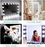 Darrahopens Home & Garden > Lighting > Wall Lights Hollywood LED Vanity Mirror Lights Kit,Stick on Dimmable Makeup Lights, 12V Mirror Lighting Strip Fixture for Vanity Dressing Table Set, Bedroom Wall Lights,CRI>90 (4000K Natural White,10 Bulbs)