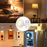 Darrahopens Home & Garden > Lighting > Wall Lights LED Battery Operated Lamps for Indoor Wall Light, E27, Remote Control and Touch Control CCT with E27 and Iron Piece for Living Room, Bedroom, Staircase, Hallway, Wireless Wall Light, Pack of 2
