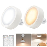 Darrahopens Home & Garden > Lighting > Wall Lights LED Battery Operated Lamps for Indoor Wall Light, E27, Remote Control and Touch Control CCT with E27 and Iron Piece for Living Room, Bedroom, Staircase, Hallway, Wireless Wall Light, Pack of 2