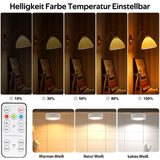 Darrahopens Home & Garden > Lighting > Wall Lights LED Battery Operated Lamps for Indoor Wall Light, E27, Remote Control and Touch Control CCT with E27 and Iron Piece for Living Room, Bedroom, Staircase, Hallway, Wireless Wall Light, Pack of 2