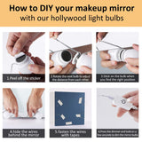 Darrahopens Home & Garden > Lighting > Wall Lights LED Makeup Vanity Lights with 14 Dimmable Light Bulbs, Hollywood Style Cosmetic Mirror Lights, USB Cable, 3 Color Modes for Dressing Room Tabletop Bedroom