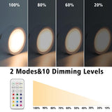 Darrahopens Home & Garden > Lighting > Wall Lights LED Puck Lights with Remote Battery Powered RGB Puck Light for E27 Chandelier,Dimmable Puck Light for Table Lamp Cupboard