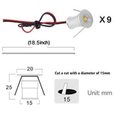 Darrahopens Home & Garden > Lighting > Wall Lights LED Small Recessed Ceiling Lights Spot Lights Downlights,IP54 Ceiling Ultra Slim 9 Pack,Small Spot Lamp with Hardwired for Kitchen,Stairs,Hallway,DIY Lighting,Bookshelf (6000K Daylight White)