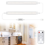 Darrahopens Home & Garden > Lighting > Wall Lights Led Under Cupboard Kitchen Lights, Dimmable Bar Cupboard Lights with Remote Control for Wardrobe,Cupboards, Closets, Display Cabinets（Natural White,2 Pack）