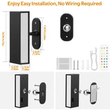 Darrahopens Home & Garden > Lighting > Wall Lights LED Wall Lights 2 Pack with Remote,Wall Sconces Lamp 3000mAh Rechargeable Battery Operated,3 Color Temperatures & 12 RGB Dimmable Magnetic 360° Rotation Cordless Light (Black)