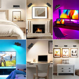 Darrahopens Home & Garden > Lighting > Wall Lights LED Wall Lights 2 Pack with Remote,Wall Sconces Lamp 3000mAh Rechargeable Battery Operated,3 Color Temperatures & 12 RGB Dimmable Magnetic 360° Rotation Cordless Light (Black)