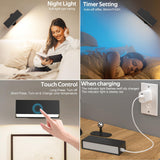 Darrahopens Home & Garden > Lighting > Wall Lights LED Wall Lights 2 Pack with Remote,Wall Sconces Lamp 3000mAh Rechargeable Battery Operated,3 Color Temperatures & 12 RGB Dimmable Magnetic 360° Rotation Cordless Light (Black)