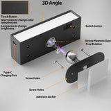 Darrahopens Home & Garden > Lighting > Wall Lights LED Wall Lights 2 Pack with Remote,Wall Sconces Lamp 3000mAh Rechargeable Battery Operated,3 Color Temperatures & 12 RGB Dimmable Magnetic 360° Rotation Cordless Light (Black)