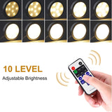 Darrahopens Home & Garden > Lighting > Wall Lights Linkable Under Cabinet LED Lighting 12V Dimmable Puck Lights Hardwired with Wireless RF Remote Control for Kitchen Mood Lighting(4 Lights, Warm White)