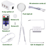 Darrahopens Home & Garden > Lighting > Wall Lights Linkable Under Cabinet LED Lighting 12V Dimmable Puck Lights Hardwired with Wireless RF Remote Control for Kitchen Mood Lighting(6 Lights, Warm White)