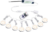 Darrahopens Home & Garden > Lighting > Wall Lights Linkable Under Cabinet LED Lighting 12V Dimmable Puck Lights Hardwired with Wireless RF Remote Control for Kitchen Mood Lighting(8 Lights, Warm White)