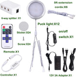 Darrahopens Home & Garden > Lighting > Wall Lights Linkable Under Cabinet LED Lighting 12V Dimmable Puck Lights with Wireless RF Remote Control, Hardwired & Wall Plug in for Kitchen Mood Lighting,Daylight White
