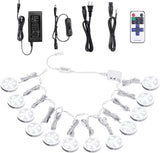 Darrahopens Home & Garden > Lighting > Wall Lights Linkable Under Cabinet LED Lighting 12V Dimmable Puck Lights with Wireless RF Remote Control, Hardwired & Wall Plug in for Kitchen Mood Lighting,Daylight White