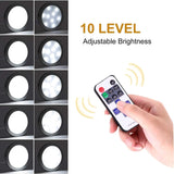Darrahopens Home & Garden > Lighting > Wall Lights Linkable Under Cabinet LED Lighting 12V Dimmable Puck Lights with Wireless RF Remote Control, Hardwired & Wall Plug in for Kitchen Mood Lighting,Warm White