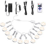 Darrahopens Home & Garden > Lighting > Wall Lights Linkable Under Cabinet LED Lighting 12V Dimmable Puck Lights with Wireless RF Remote Control, Hardwired & Wall Plug in for Kitchen Mood Lighting,Warm White