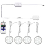 Darrahopens Home & Garden > Lighting > Wall Lights Linkable Under Cabinet LED Lighting 12V Slim Aluminum Dimmable Puck Lights Direct Wired with RF Remote Control for Kitchen Lighting(4pack, Daylight White)