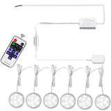 Darrahopens Home & Garden > Lighting > Wall Lights Linkable Under Cabinet LED Lighting 12V Slim Aluminum Dimmable Puck Lights Direct Wired with RF Remote Control for Kitchen Lighting(6pack,Daylight White)