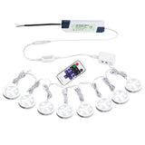 Darrahopens Home & Garden > Lighting > Wall Lights Linkable Under Cabinet LED Lighting 12V Slim Aluminum Dimmable Puck Lights Direct Wired with RF Remote Control for Kitchen Lighting(8pack Daylight White)