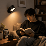 Darrahopens Home & Garden > Lighting > Wall Lights Magnetic RGB LED Wall Light Rechargeable Bedside Reading Lamp 360° Adjustable Wall Sconce with Remote Control