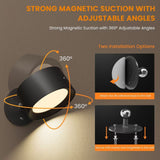 Darrahopens Home & Garden > Lighting > Wall Lights Magnetic RGB LED Wall Light Rechargeable Bedside Reading Lamp 360° Adjustable Wall Sconce with Remote Control
