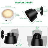 Darrahopens Home & Garden > Lighting > Wall Lights Night Light Wireless Wall Light Indoor LED 2 Pack,Battery Operated Wall Lights Rechargeable Lamp with Remote,Touch Lamp Dimmable Wall Sconces Bedside Lamp for Bedroom Livingroom (Black, 2Pack) [Energy Class E]