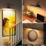 Darrahopens Home & Garden > Lighting > Wall Lights Picture Frame Light with Remote, Wireless 16 Inch Black Art Light, Battery Operated Picture Light with 3 CCT, Dimmable and Timer Wall Picture Lights for Painting, Wall, Gallery, Artwork, Frame
