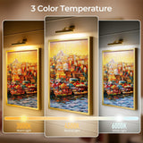 Darrahopens Home & Garden > Lighting > Wall Lights Picture Lights for Wall, Battery Operated Picture Light 16in Gallery Light for Paintings CCT Dimmable Gold