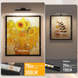 Darrahopens Home & Garden > Lighting > Wall Lights Picture Lights for Wall, Battery Operated Picture Light 16in Gallery Light for Paintings CCT Dimmable Recharging Battery Wall Light with Remote Control for Living Room Dartboard Art Black