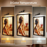 Darrahopens Home & Garden > Lighting > Wall Lights Picture Lights for Wall, Battery Operated Picture Light 16in Gallery Light for Paintings CCT Dimmable Recharging Battery Wall Light with Remote Control for Living Room Dartboard Art Black
