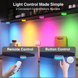Darrahopens Home & Garden > Lighting > Wall Lights Puck Lights with Remote Control, 4-Pack Wireless Stick On Lights for Under Cabinet, Closet, Bedroom, Staircase & Bookshelf, 3000mAh Battery Operated Color Changing Lighting (RGB&CCT)