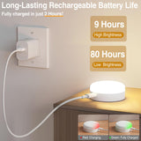 Darrahopens Home & Garden > Lighting > Wall Lights Puck Lights with Remote Control, 4-Pack Wireless Stick On Lights for Under Cabinet, Closet, Bedroom, Staircase & Bookshelf, 3000mAh Battery Operated Color Changing Lighting (RGB&CCT)